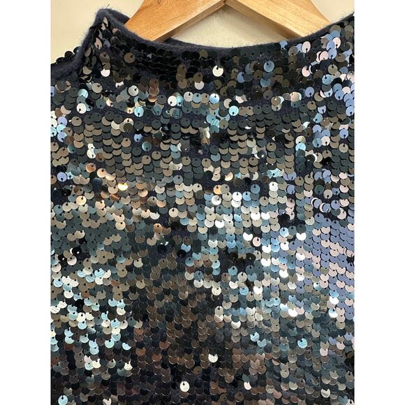 Anthropologie Pilcro Alani Cashmere Sequin Mock-Neck Sweater Size Small - Picture 10 of 13